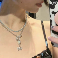 Load image into Gallery viewer, Skhek Kpop Heart Chain Choker Necklace For Women collar Goth Necklaces Aesthetic Jewellery Christmas Party Girl halloween New Chocker