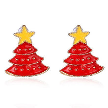Load image into Gallery viewer, Christmas Gift Women Enamel Bell Earrings Rhinestone Christmas Stud Earrings Female Girls Christmas New Year Gifts