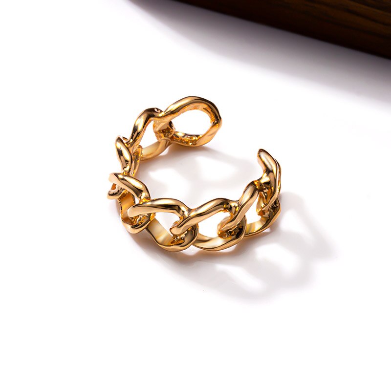 Hiphop/Rock Metal Geometry Circular Punk Rings Set Opening Index Finger Accessories Buckle Joint Tail Ring for Women Jewelry