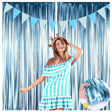 Load image into Gallery viewer, Wedding Backdrop Fringe Tinsel Curtain Foil Rain Curtains Kids Birthday Unicorn Party Decorations Baby Shower Photo Booth Drapes