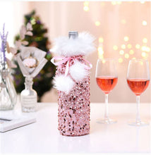 Load image into Gallery viewer, Christmas Gift Christmas Wine Bottle Cover European Style Flannel Sequins Ornaments Champagne Bottle Cover Home Decor New Year Table Decoration