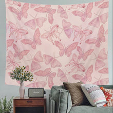 Load image into Gallery viewer, Pink Butterfly Tapestry INS Tapestry Pink Tenure Hippie Tapestry Indian Elephant Boho Decor Background Wall Cloth Tapestries