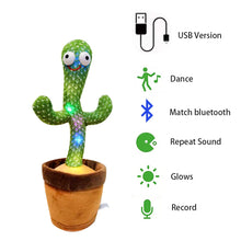 Load image into Gallery viewer, Skhek  Upgrade Electronic Dancing Cactus Singing Dancing Decoration Gift For Kids Funny Early Education Toys Knitted Fabric Plush Toys