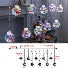 Load image into Gallery viewer, DIY Christmas Ball Santa LED Curtain Light String Christmas Tree Decoration for Home New Year Gifts Navidad Natal Noel Ornament 1124
