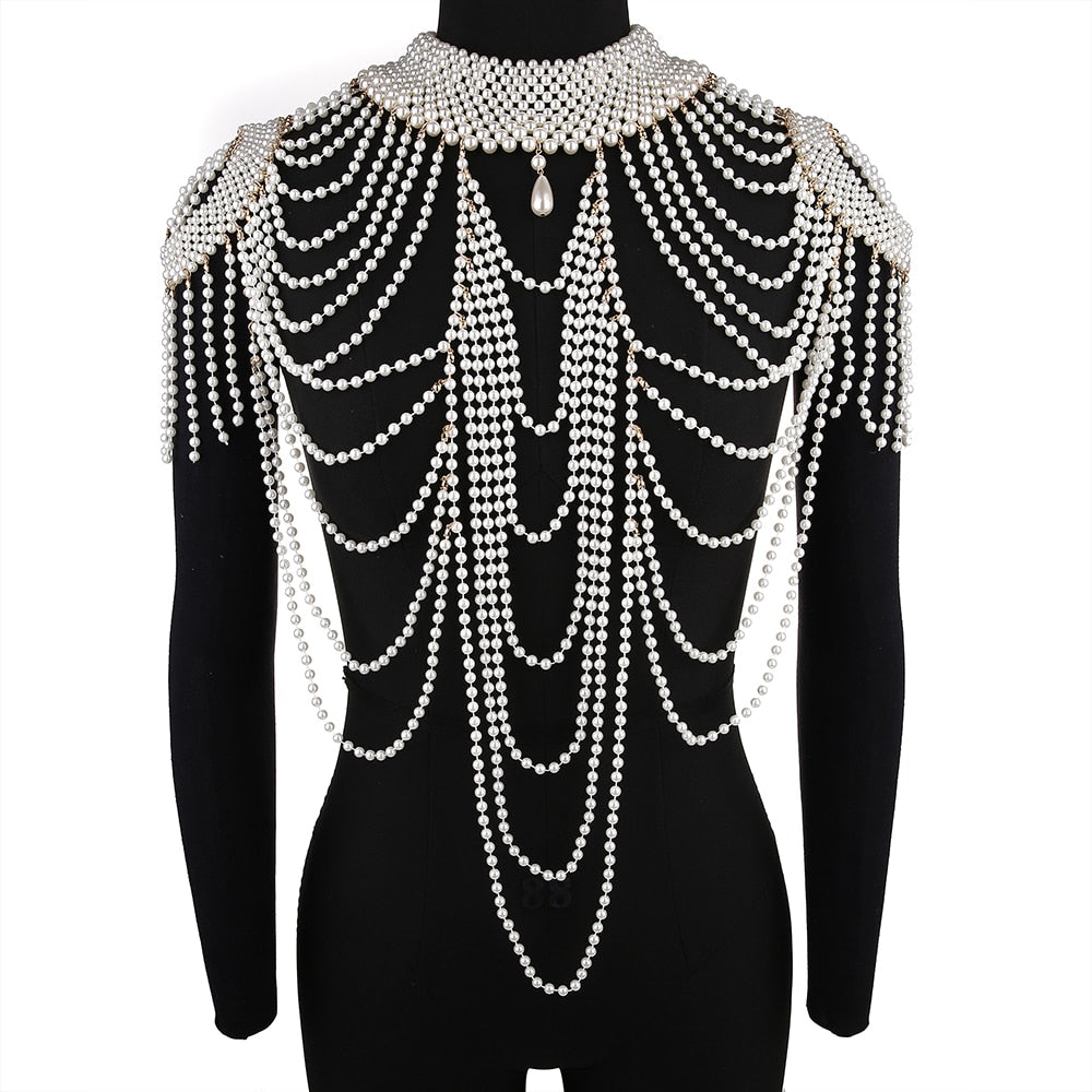 Pearl Body Chain Bra - Fashion Shoulder Necklaces Nigeria