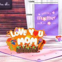 Load image into Gallery viewer, 3D Pop-Up Mothers Day Cards Gifts Carnation Flowers Bouquet Greeting Cards Birthday Card for Mom Sympathy