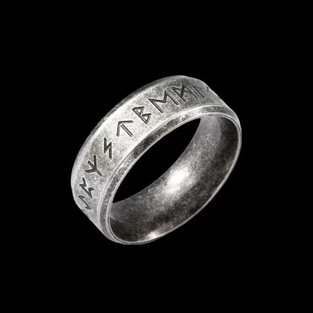 Skhek Cool Stuff Stainless steel Odin Norse Viking Anel Amulet Rune Couple Dating Rings For Men Women Words Retro Jewelry OSR708