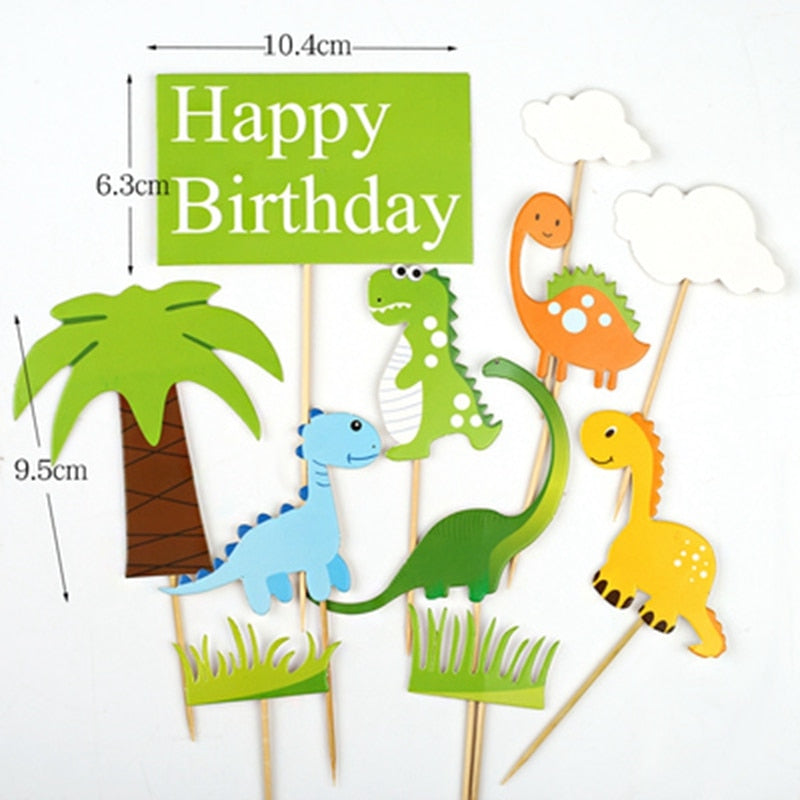 Dinosaur Cake Toppers Jungle Safari Birthday Party Cake Decor Jurassic World Dino Cake Decor Happy Birthday Party Decor Kids Boy