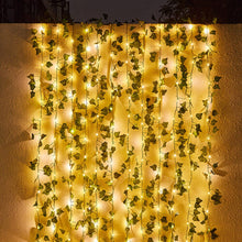 Load image into Gallery viewer, Christmas Gift 2m LED Green Leaf Rattan String Lights Artificial Plants Xmas Garland Lamp Party Wedding Decoration Christmas Tree Fairy Lights