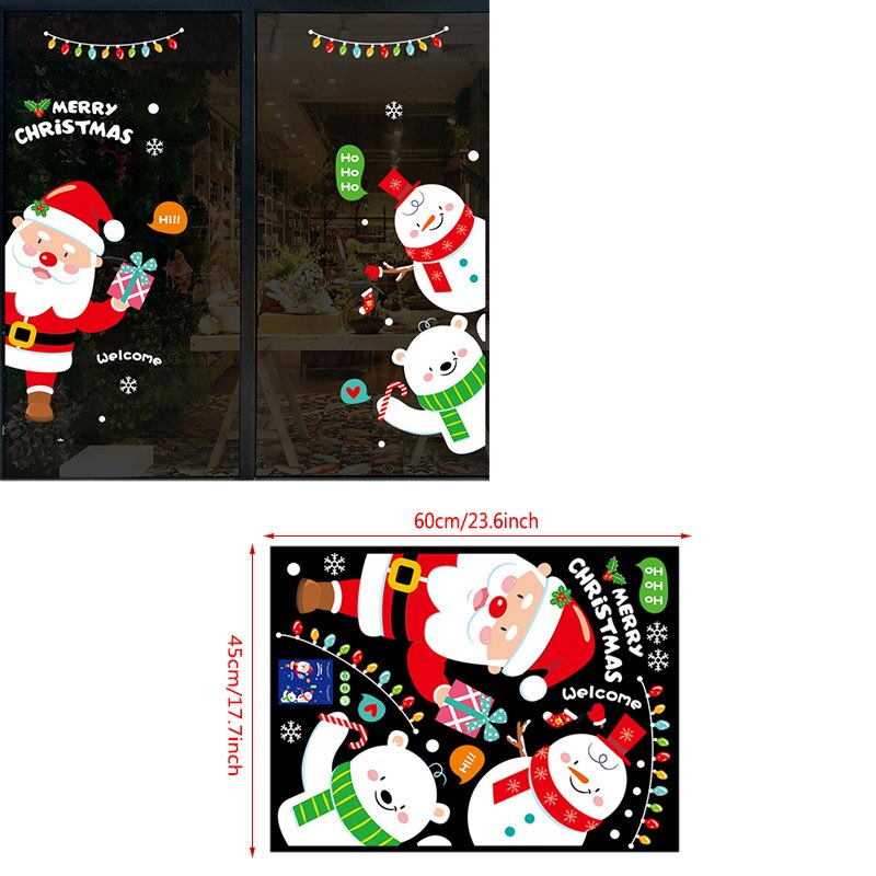 2020 Merry Christmas Wall Stickers Window Glass Festival Wall Decals Santa Murals New Year Christmas Decorations for Home Decor