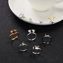 Load image into Gallery viewer, Christmas Gift Merry Christmas Deer Elk Rings for Women Opening Adjustable Finger Ring Girls Party New Year Christmas Jewelry Festival Gifts