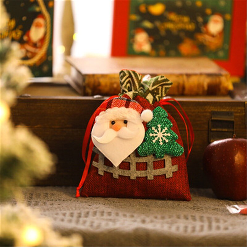 Christmas Gift Christmas Decoration Candy Gift Bag With Snowman Santa Elk Xmas Tree Hanging Ornaments Bag Kids Gift Sack New Year Decoration