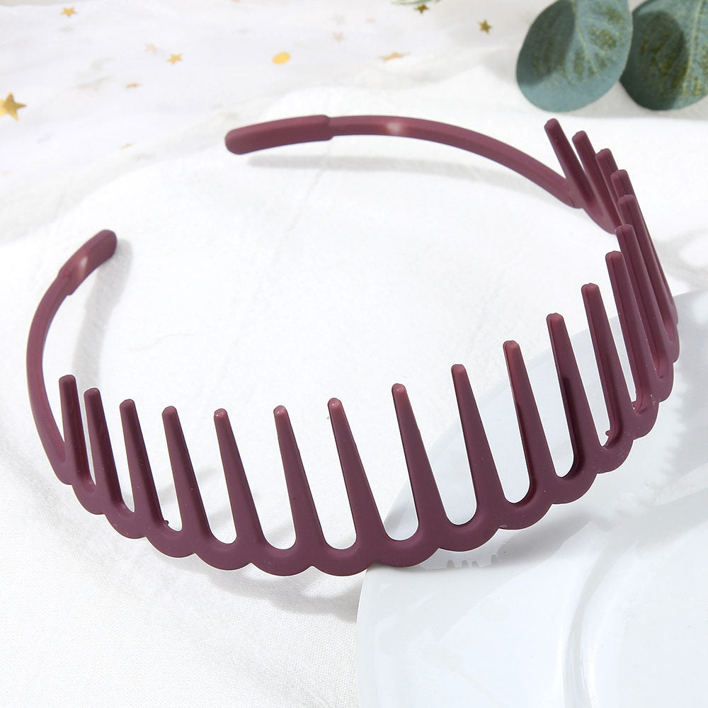 Fashion Simple Headdress Solid Color Resin Hair Comb Hairbands Headband Hair Hoop Bezel With Teeth Hair Accessories For Women