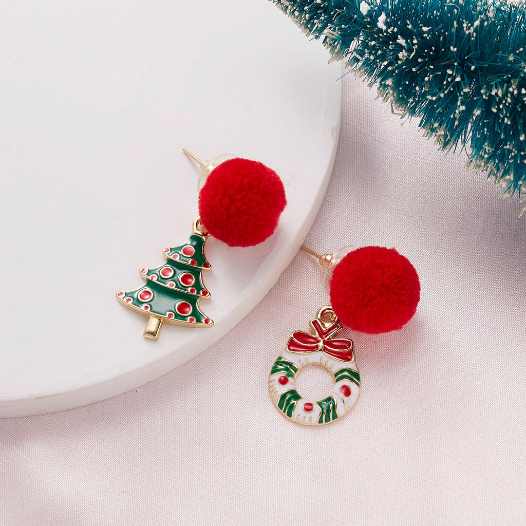 Christmas Gift Christmas Dangle Earrings For Women Xmas Tree Glove Hat Bells Tassel Drop Earring Girls New Year Festival Ear Ornament Jewelry