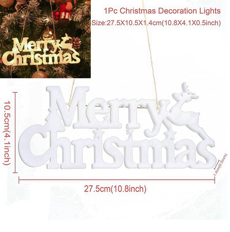 Christmas Gift Merry Christmas LED Hanging Light Christmas Decoration For Home Christmas Tree Ornaments 2021 Xmas Gifts Navidad New Year 2022