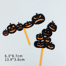 Load image into Gallery viewer, SKHEK Happy Halloween Witch Cat Bat Ghost Man Pumpkin Cake Topper Trick Or Treat Party Supplies Dessert Decoration Love Gifts