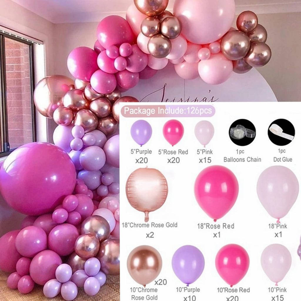 Skhek  Pink Balloon Arch Kit Balloon Garland Bow Balloons Wedding Decor Baby Shower Girl Birthday Adult Bachelorette Party Baloon Balon