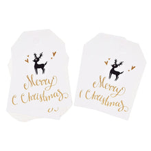 Load image into Gallery viewer, 50pcs Merry Christmas Tags Kraft Paper Card Gift Label Tag DIY Hang Tags Gift Wrapping Decor Gift Card Christmas Favors Supplies