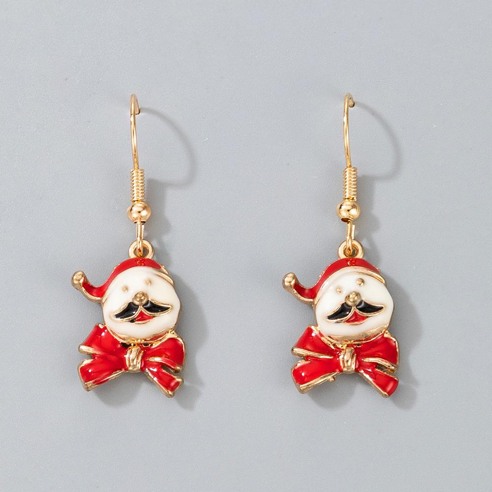 Christmas Gift 2020 Newest Santa Claus Christmas Tree Snowflake Snowman Candy Wreath Brincos Women's Gold Alloy Earrings Christmas Gift Jewelry