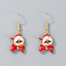Load image into Gallery viewer, Christmas Gift 2020 Newest Santa Claus Christmas Tree Snowflake Snowman Candy Wreath Brincos Women&#39;s Gold Alloy Earrings Christmas Gift Jewelry