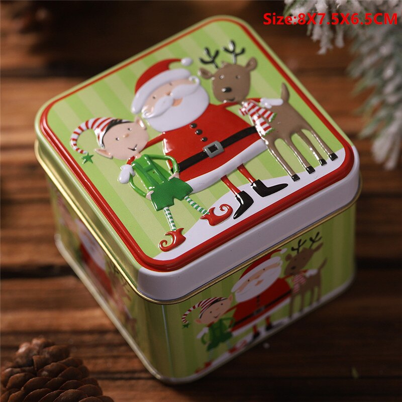 Christmas Gift New Year 2022 Christmas Santa Claus Gift Box Packaging Tin Box Christmas Decoration for Home Navidad 2021 Xmas Noel Gift Baubles