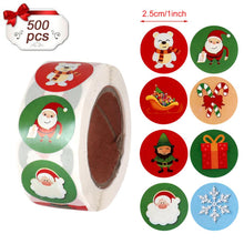 Load image into Gallery viewer, Christmas Gift PATIMATE 500pcs Round 4 Designs Merry Christmas Decor For Home Thank You Sticker Vintage Christmas Sticker Scrapbooking material