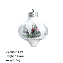 Load image into Gallery viewer, LadyCC Christmas Decoration Transparent Water Drop Christmas Ball Hanging Ball White Built-in Snow Christmas Tree Pendant