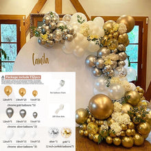 Load image into Gallery viewer, 112pcs Balloons Garland Arch Kit Chrome Silver Gold Confetti Ballon Wedding Birthday Party Decor Kids Baby Shower Globos