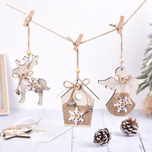 Load image into Gallery viewer, Christmas Gift Christmas Wooden Pendants Xmas Tree Hanging Ornaments  DIY Wood Crafts For Home Room Decor Wedding Party Christmas Decoration