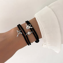 Load image into Gallery viewer, Skhek  2 Pcs Couple Charm Bracelet For Women Heart Key Lock Link Wrist Chain Best Friend Armband Aesthetic Jewelry Gift Egirl