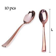 Load image into Gallery viewer, Rose Gold Party Tableware Kit Table Cloth Knife Fork Spoon Paper Cup Plates Straws Baby Shower Wedding Birthday Party Decor
