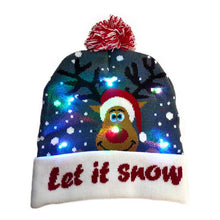 Load image into Gallery viewer, LED Christmas Hat Sweater Knitted Beanie Christmas Light Up Knitted Hat Christmas Gift for Kids Xmas 2021 New Year Decorations