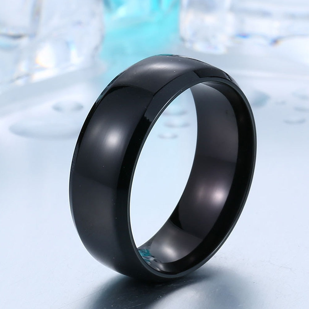 Skhek Punk Stainless Steel Black/Steel/Gold Ring For Men Women Korean Version Couple Simple Ring Fashion Jewelry Gift Never Fade