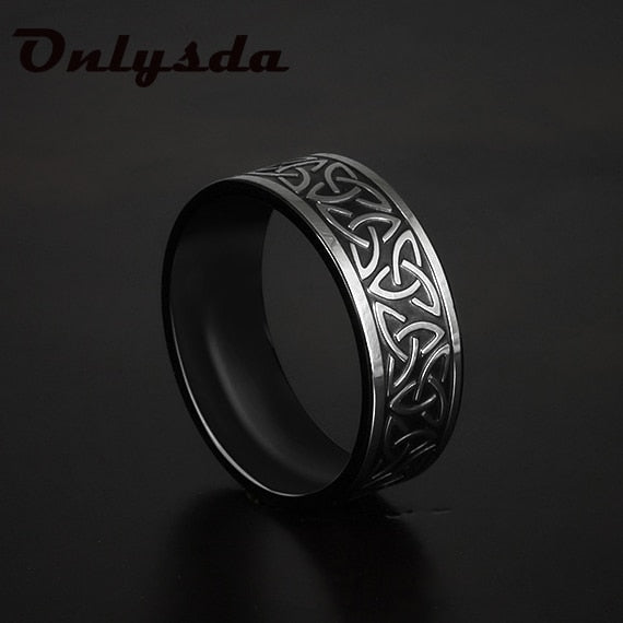 Skhek Cool Stuff Stainless steel Odin Norse Viking Anel Amulet Rune Couple Dating Rings For Men Women Words Retro Jewelry OSR708