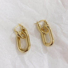 Load image into Gallery viewer, SKHEK 2022 Splice Geometric Hollow Detachable Chain Retro U Shape Long Drop Earrings For Women Girls Party Jewelry Simple Gift