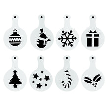 Load image into Gallery viewer, Christmas Gift 8pcs Christmas Coffee Spray Stencils Cookie Biscuit Cake Mold New Year  Navidad Natal Noel Festival Party DIY Decoration Tools