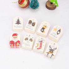 Load image into Gallery viewer, 50PCS Santa Claus Paper Cards Merry Christmas Series Paper Hang Tags DIY Kraft Christmas Party Labels Gift Wrapping Supplies