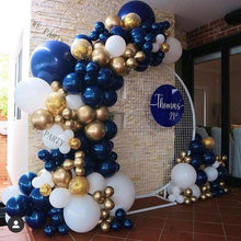 Load image into Gallery viewer, 104pcs Navy Blue Gold White Balloon Garland Arch Kit Confetti Ballons For Wedding Birthday Christmas Party Balloons Decorations