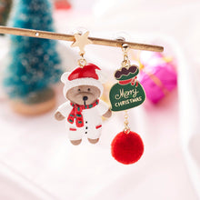 Load image into Gallery viewer, Christmas Gift Creative Kawaii Bear Santa Claus Deer Asymmetric Earrings For Women Cute Snowman Baby Earrings Christmas Jewelry New Year Gifts