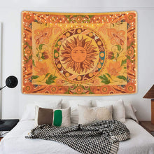 Load image into Gallery viewer, Burning Sun Tapestry Flower Vines Tapestries Vintage Floral Tapestry Mystic Tapestry Hippie Tapestry Wall Hanging Small Size