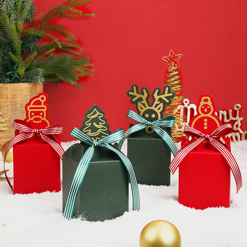 Christmas Eve Candy Box Bag Paper Kids Navidad 2021 New Year Xmas Home Decoration Natal Gift Bags Kerst Noel Treats Packing Box