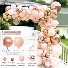 Load image into Gallery viewer, 96pcs Morandi Peach Balloons Arch Garland Kit Chrome Rose Gold 4D Ballon for Wedding Birthday Baby Shower Christmas Party Decor