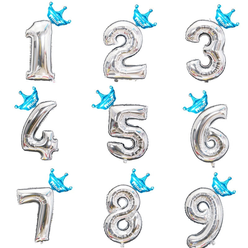 2pcs 32inch Rainbow number Foil Balloons air Balloon birthday party decorations kids Rose gold pink silver blue 0-9 Digit ball