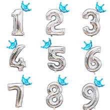 Load image into Gallery viewer, 2pcs 32inch Rainbow number Foil Balloons air Balloon birthday party decorations kids Rose gold pink silver blue 0-9 Digit ball