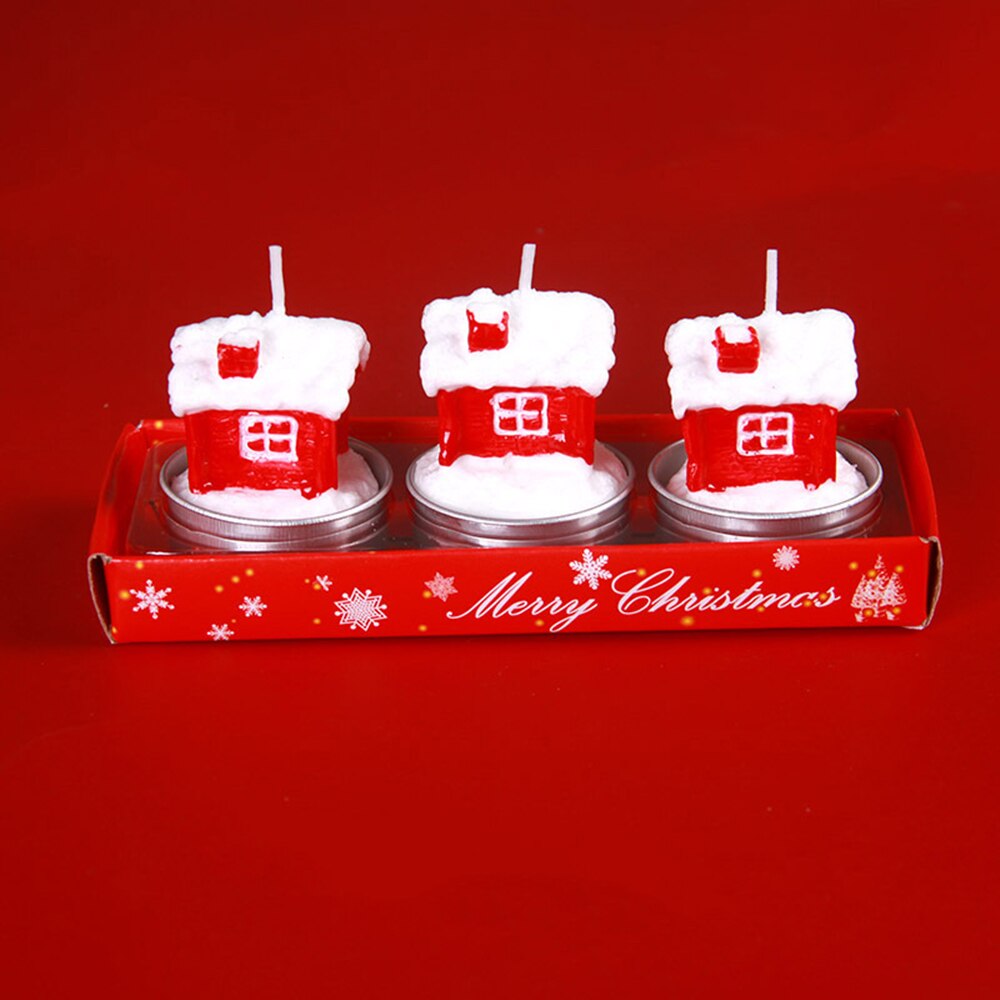 3PCS Santa Claus Christmas Candle Ornaments Romantic Snowmen Xmas Tree Candlelight Christmas Party Dinner Atmosphere Decoration