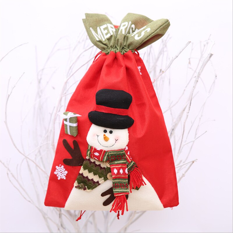Large Christmas Ornaments Christmas Gift Bag Santa Claus DrawString Bag Christmas Tree Decoration Children Surprise Bag