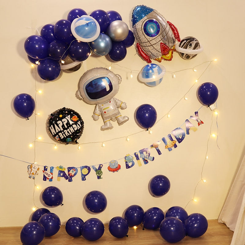 LED Lights Happy Birthday Balloons for Kids Adult Baby Shower Newborn First Birthday Party Decoration Foil Air Balloon Girl Boy