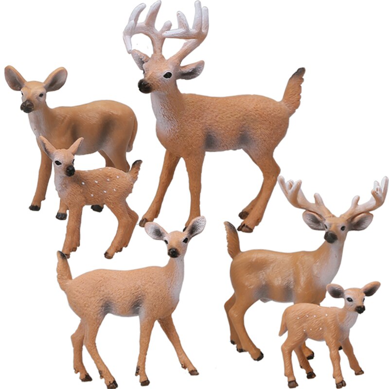 Fall Decor PVC Wild White-tailed Reindeer  Crafts Fashion Simulation Home Party Decoration Cute 1pc HOT Static Decor Deer Figure