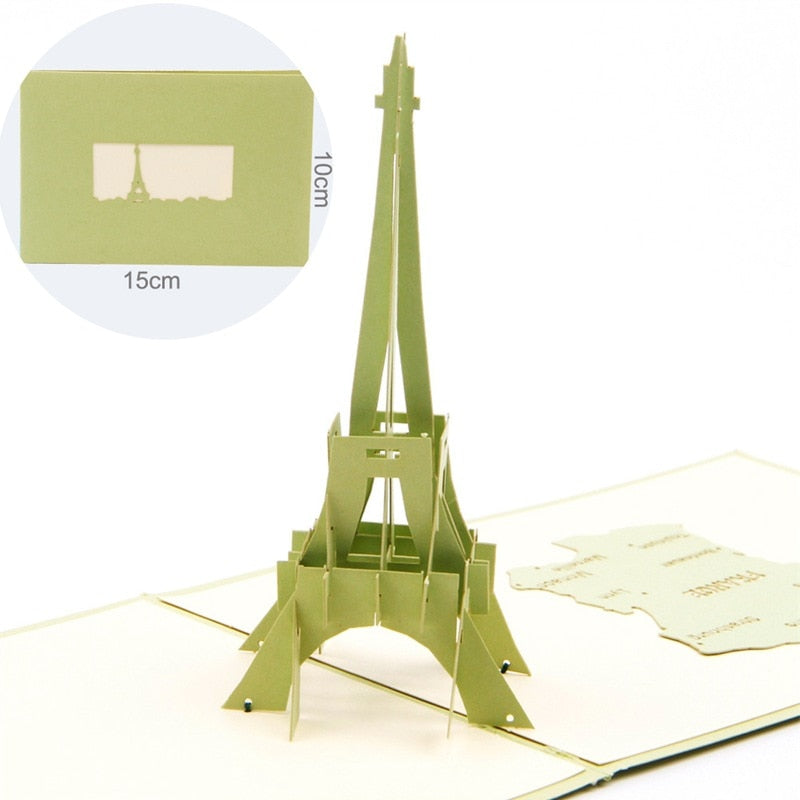 3D Pop UP Invitations Card 3D Paper World Attractions Birthday Greeting Cards 3D Tourist Postcard Save The Date Boy Gift Card