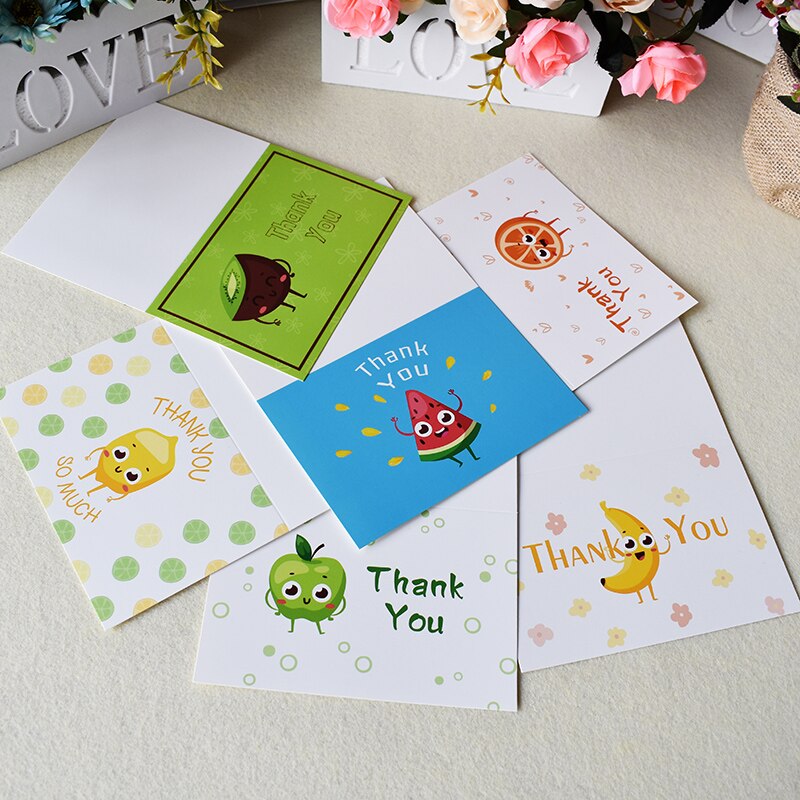 6pcs Thank You Cards with Envelopes Custom Birthday Card Invitations Notes Card Blank Inside 6x4 Greeting Cards Postcards